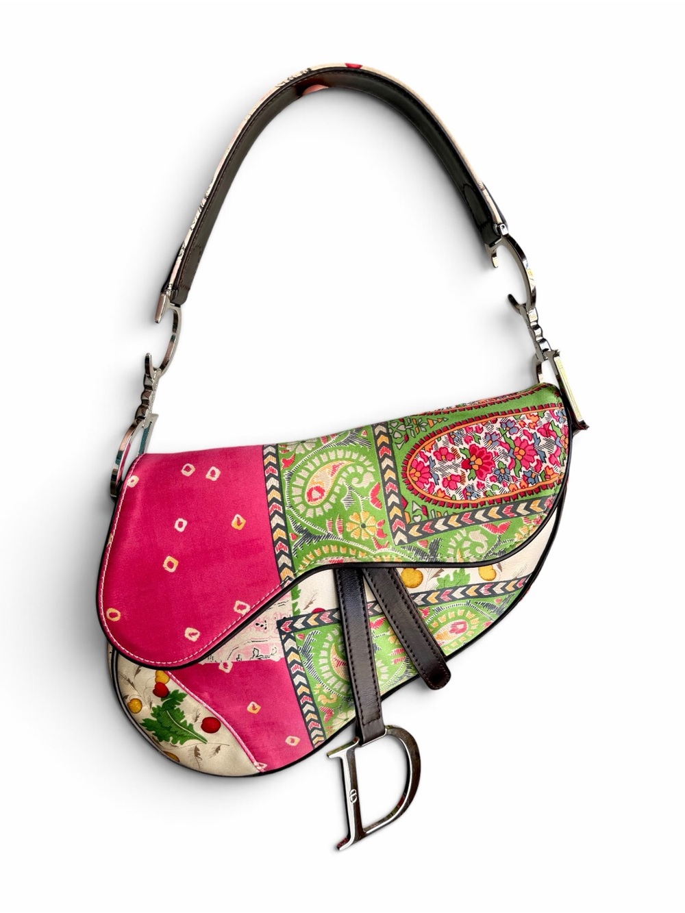 Vintage Christian Dior Paisley Print Saddle Bag
